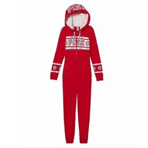 Victoria’s Secret PINK red onesie one piece pajama